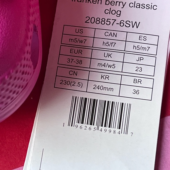 🍓CROCS FRANKEN BERRY CLASSIC CLOG 🍓 NWT 🍓 - Picture 8 of 16